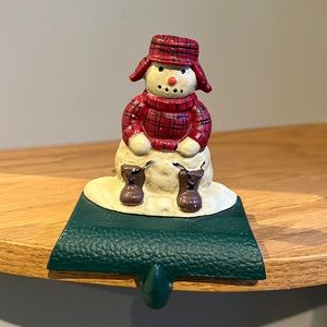 Snowman stocking holder